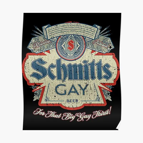 Schmitts Beer 1991  Poster Decor Funny Mural Vintage Decoration Painting Modern Home Picture Art Print Room Wall No Frame