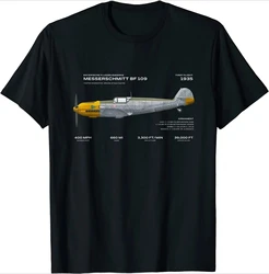 WWII Deutsch Air Force Messerschmitt Bf 109 Kämpfer T-Shirt. Sommer Baumwolle Oansatz Kurzarm Herren T Shirt Neue S-3XL
