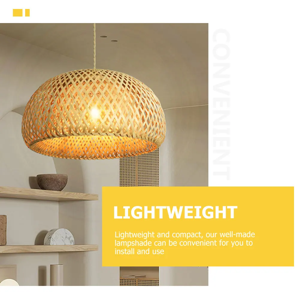 

Bamboo Lampshade Rattan Ceiling Light Cover Vintage Lamp Shades for Bedroom Living Room Hotel Restaurant Durable Sturdy