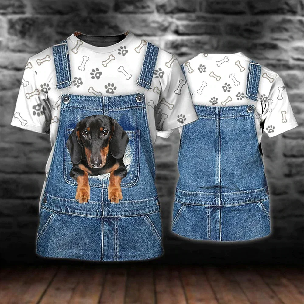HX Fashion Animals T-shirts Cavalier King Charles Spaniel Overalls Printed Tees Casual Pullovers Harajuku Graphic T Shirts