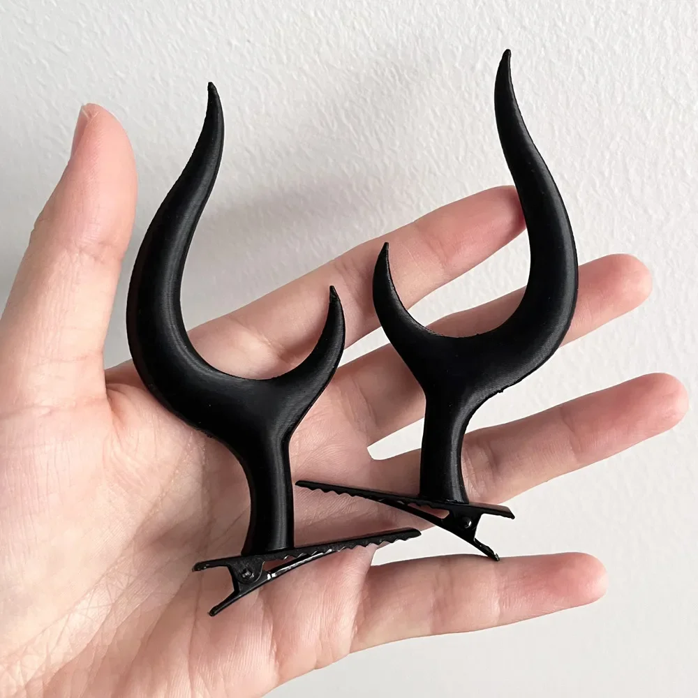 애니메이션 앨러스터 코스프레 머리핀, 블랙 뿔 뿔 헤어 클립, 할로윈 파티 모자, 헤어 액세서리