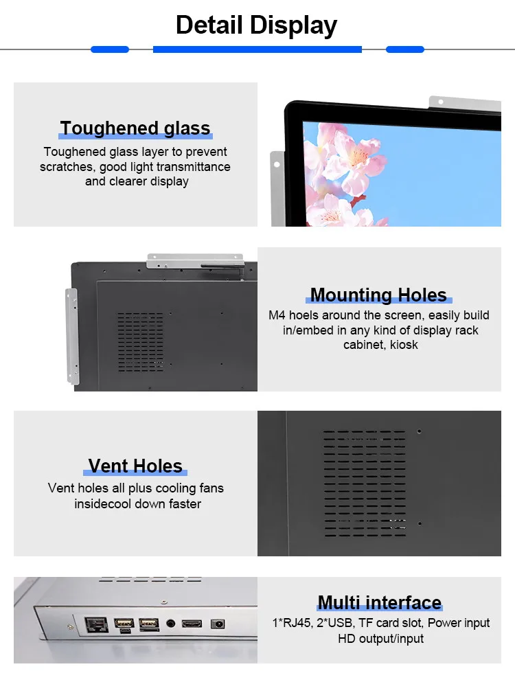 شاشة LCD بإطار مفتوح يعمل بنظام Android WIFI شاشة لمس سعوية PCAP مقاس 23 24 بوصة تعمل باللمس #5