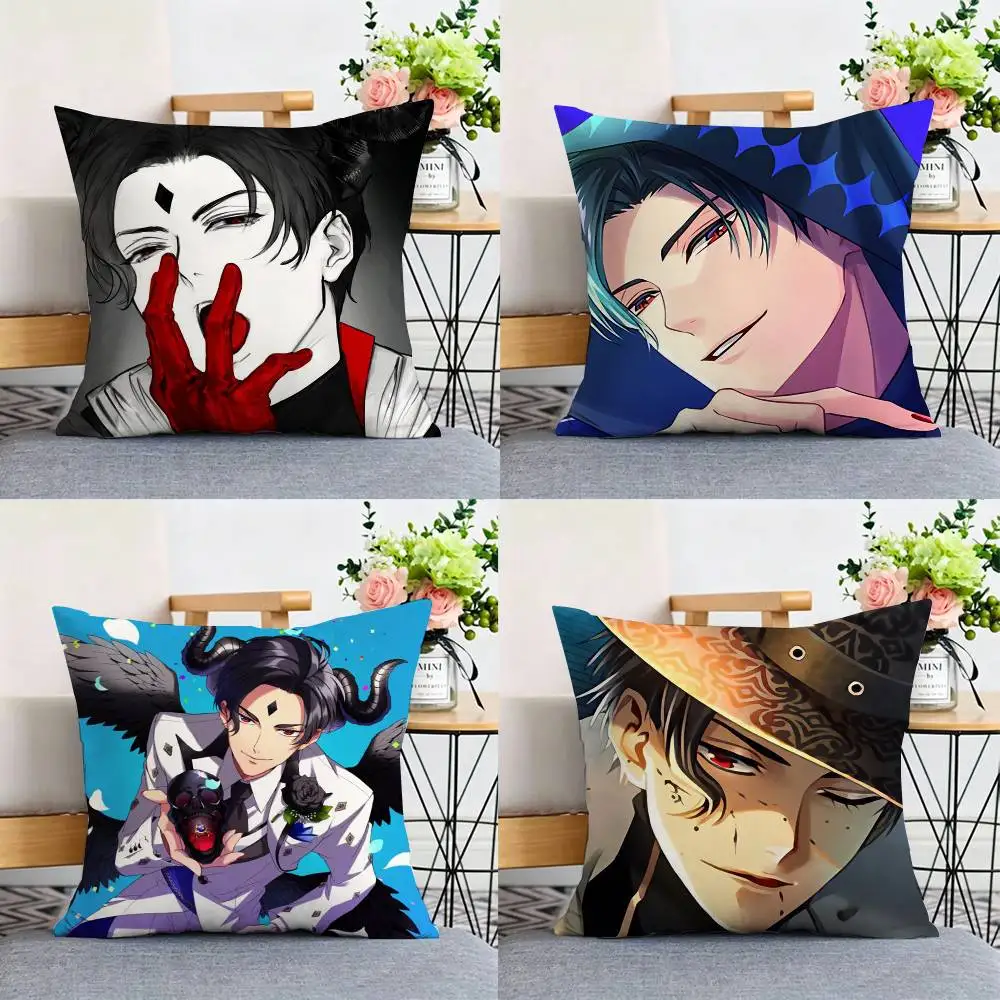 

Cartoon O-Obey Me Lucife Double-sided print Pillow Case Pattern Printed Pillowcase For Living Room Sofa Cushion Cover