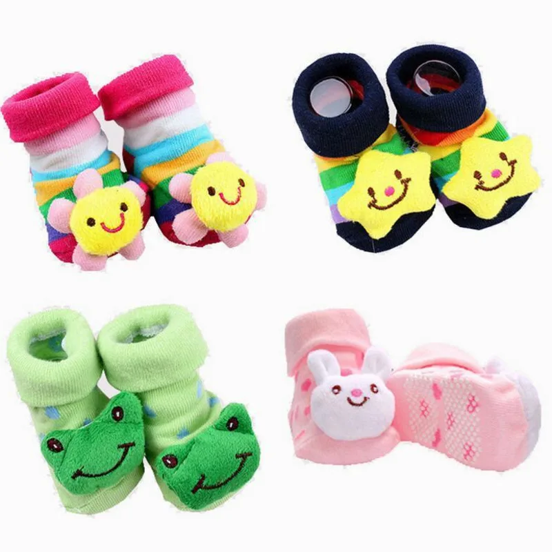 Calcetines de goma antideslizantes para bebés, pantuflas de juguete, niñas y niños, accesorios para recién nacidos, animales, ropa de regalo