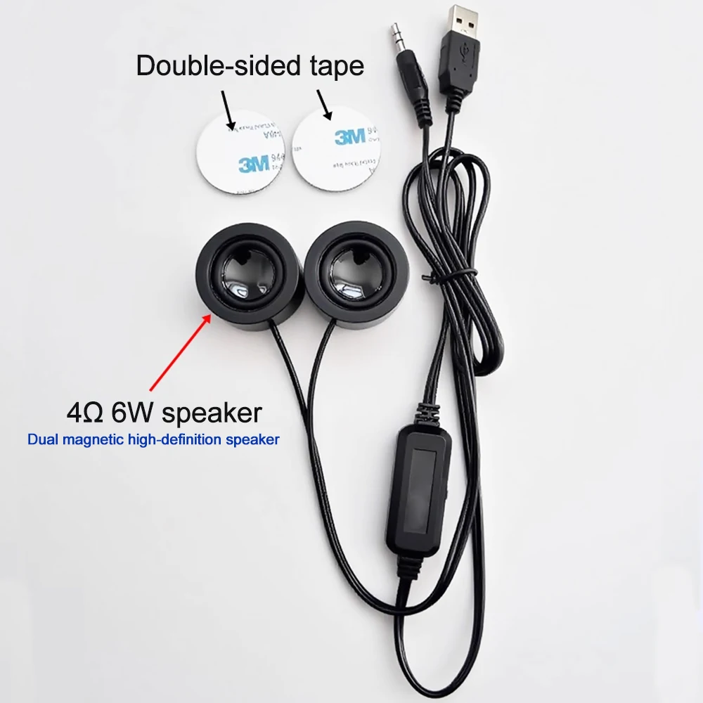 4Ohm 6W USB Speaker for PC 3.5mm Audio Input Mini Loudspeaker for Advertising Machine