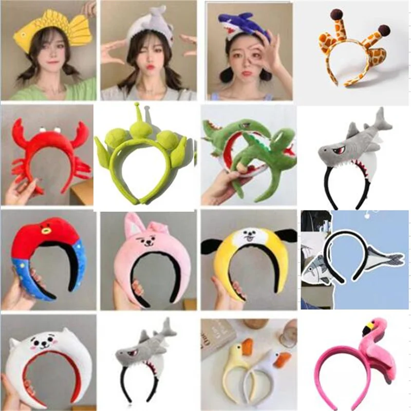 Green Headband Alien Cosplay Costume Anime Monster Hairbands Headband Stretchy Plush Hair Accessories Beauty Skincare