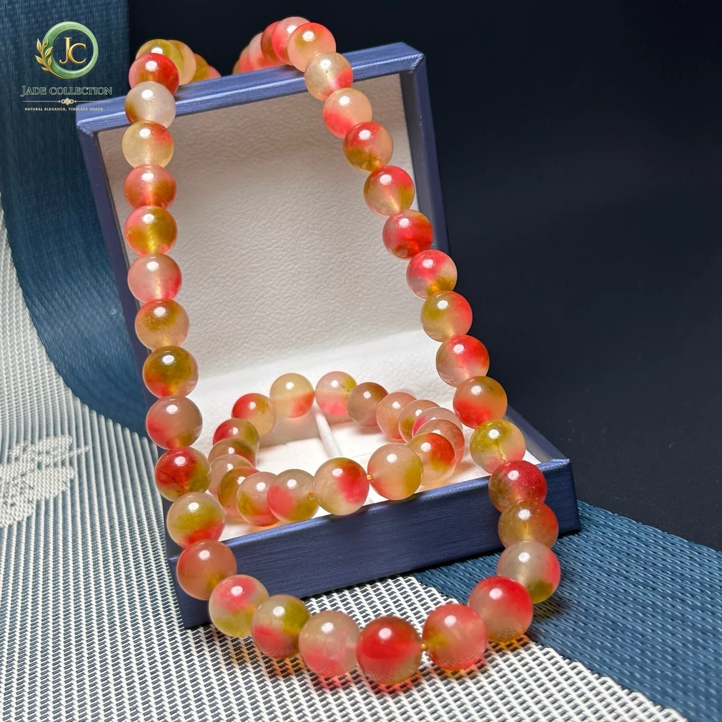 12MM Real Natural Ice Myanmar Beads Jade jadeite Necklaces bracelets 2PCS