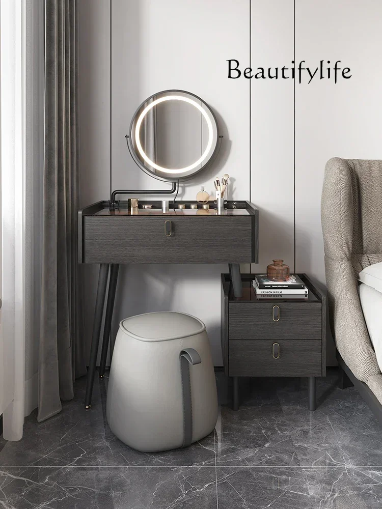 N Italian Minimalist Bedside Table Dressing Table Integrated Small Bedroom Simple Makeup Table Storage Dresser