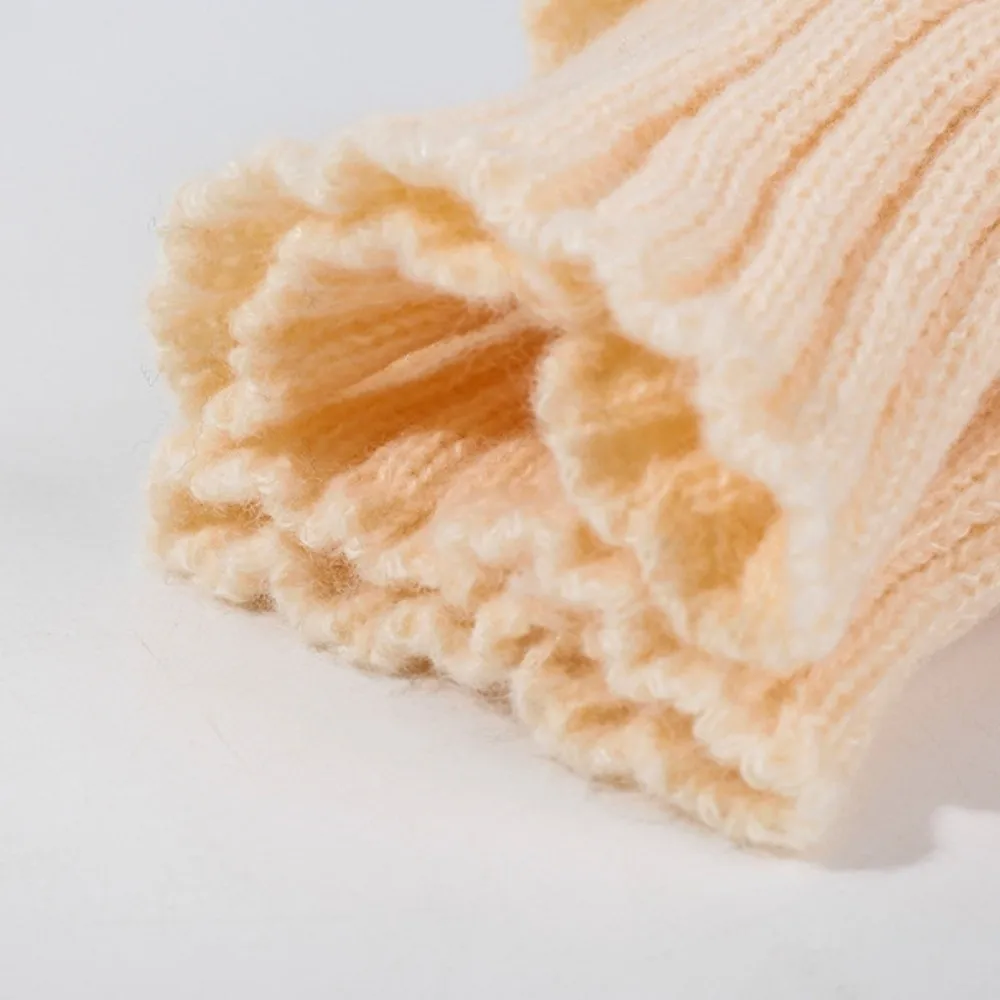 Cozy Crochet Knitted Boot Sock Sleeves Foot Cover Solid Color Leg Warmers Soft Cable Knit Turned-up Button Socks Women