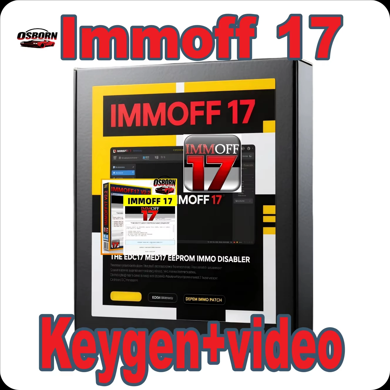 2025 El más nuevo software IMMOFF17 EDC17 Immo Off Ecu programa Immoff17 + keygen gratuito + video de instalación + instalación gratuita de ayuda