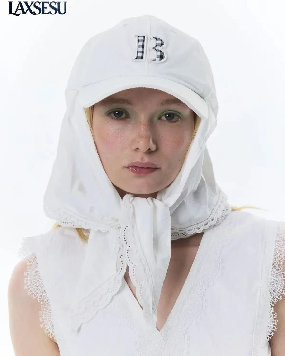 Korean Visors Japanese Style Protection Neck Sun Protection Letter Embroidery Sunshade Cap Riding Face Cover Headscarf Hat Women