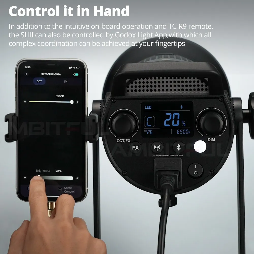 Godox Bi-Color LED Video Light Bowens Mount SL150III Bi 160W 2800-6500K Wireless X System for Studio Shooting Video Recordin