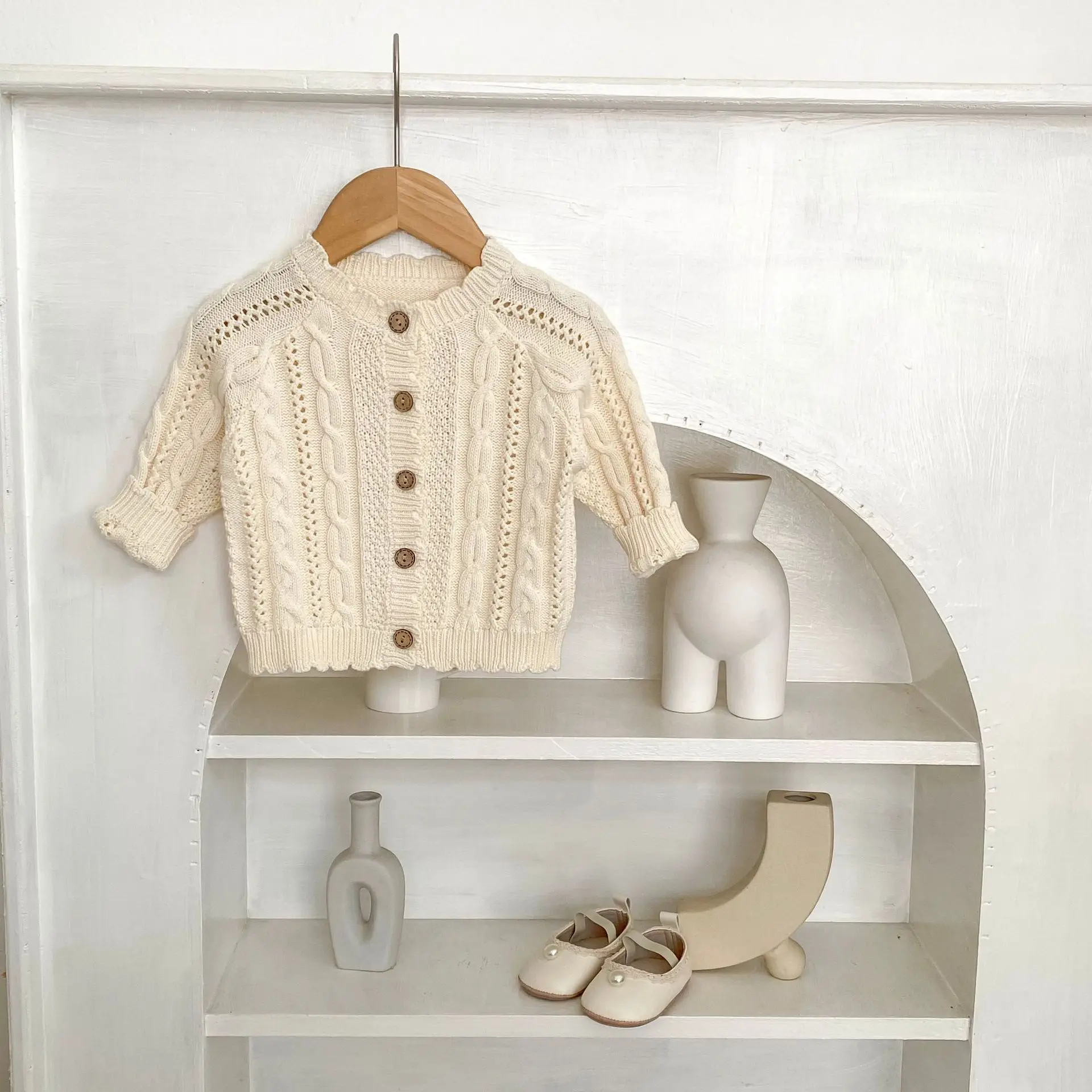 2025 Autumn New Baby Girl Long Sleeve Sweater Cardigan Solid Infant Knit Coat Toddler Boy Casual Knitwear Fashion Baby Clothes