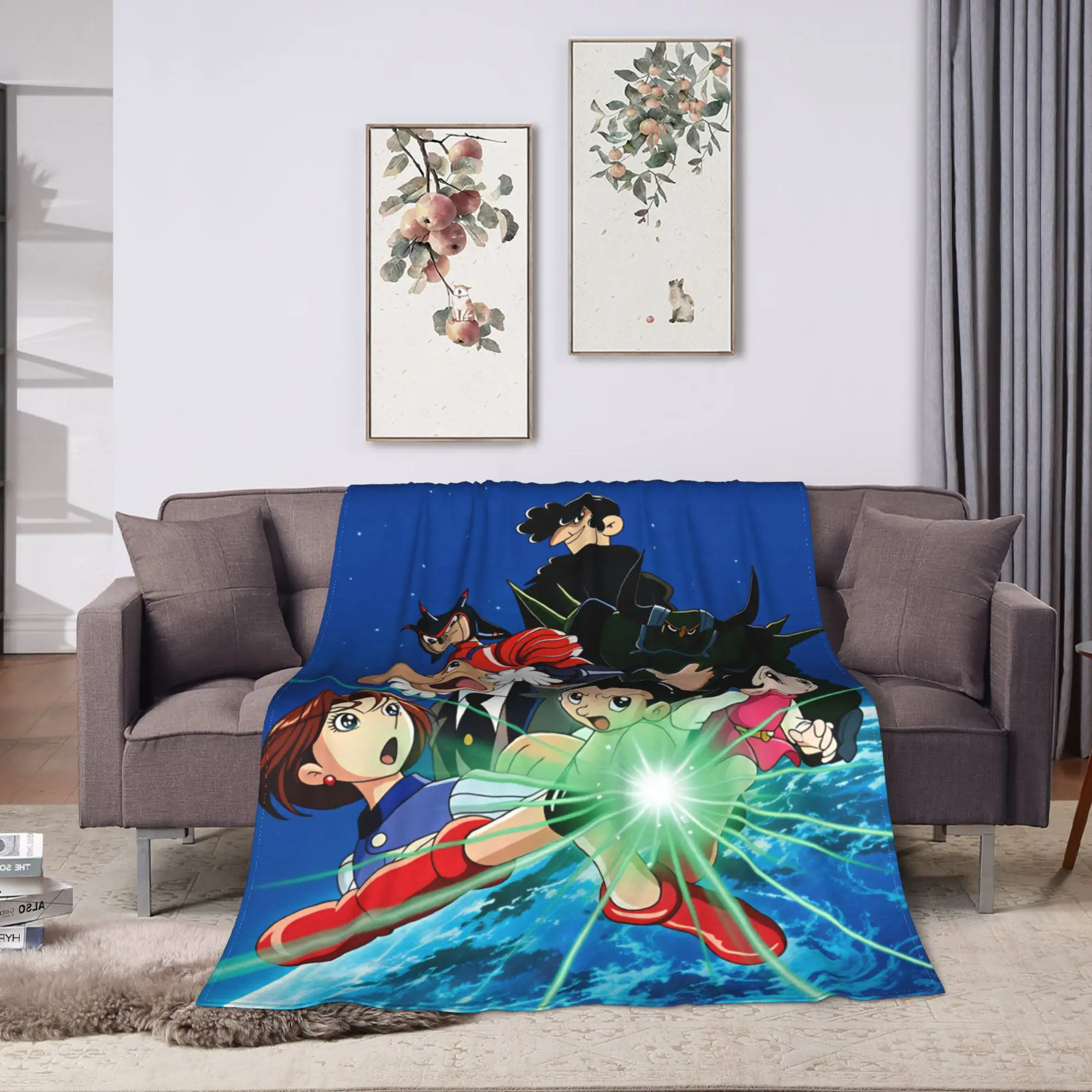 Astro Cartoon Boy Flannel Blanket  Soft Throw Blanket for Couch Chair Camping Comfortable Bedspread Sofa Bed Cover