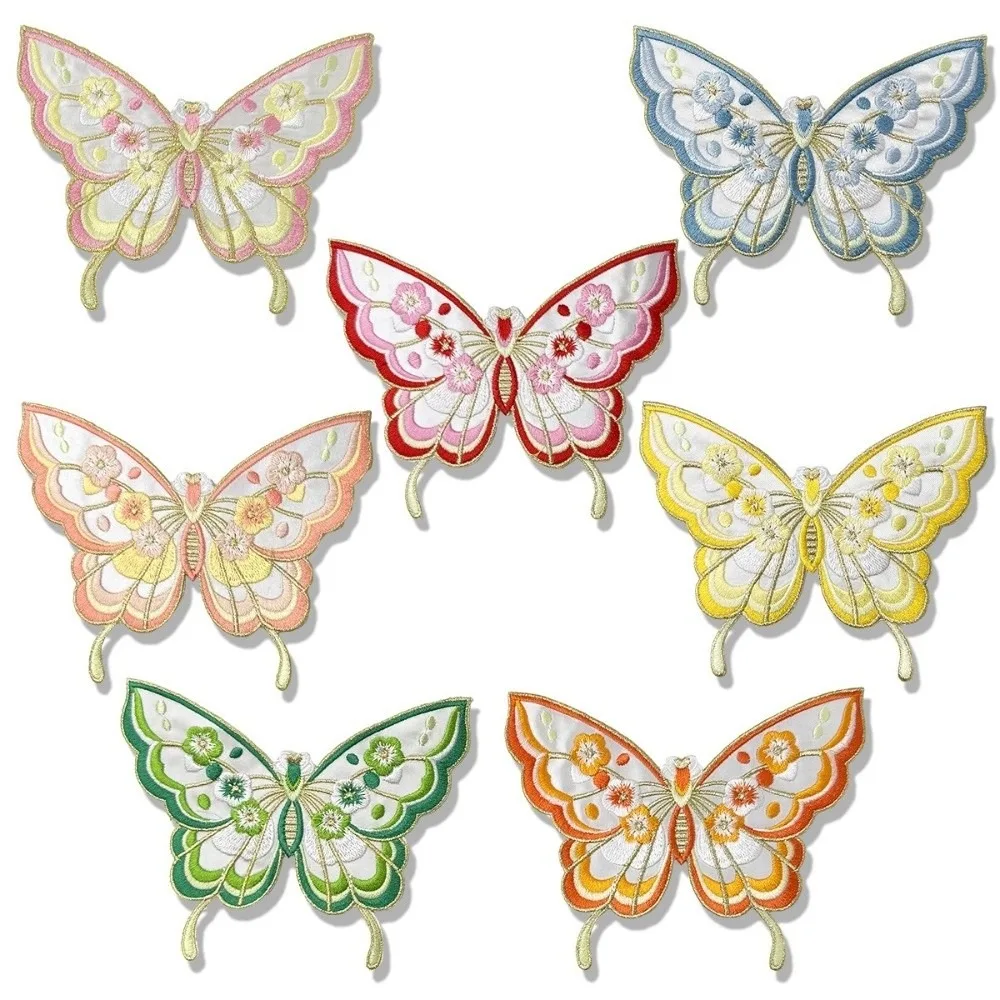 Fabric Embroidery Butterfly Patch DIY Dress Coats Shoes Decoration Appliques Butterfly Fabric Applique DIY Bag