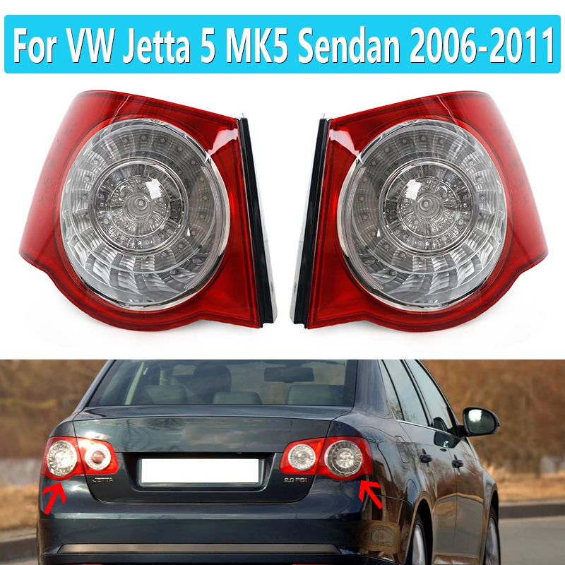 R36 Style Cherry Red LED Tail Light DRL Outer Left and Right Side For VW Jetta MK5 Sendan 2006 2007 2008 2009 2010 2011