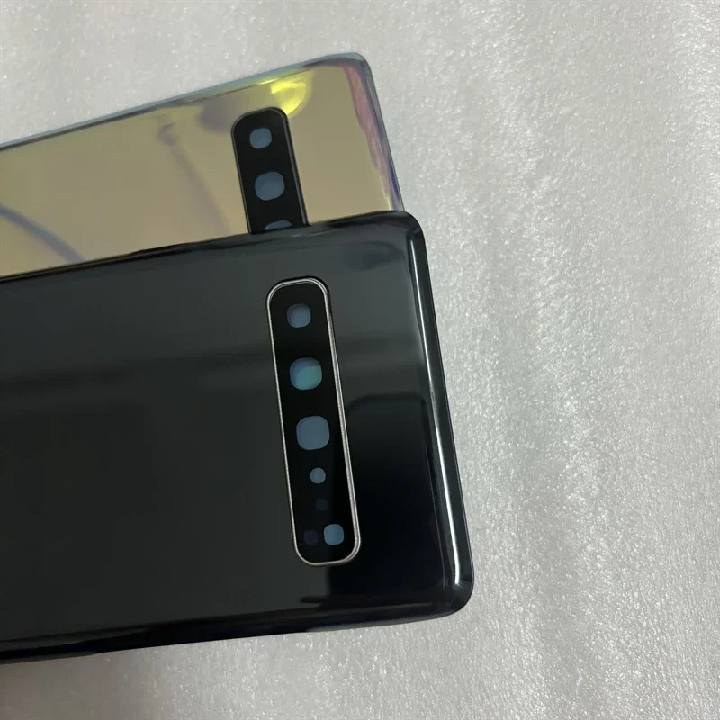 1szt do Samsung Galaxy S10 5G SM-G977B g977f tylna pokrywa baterii tylne drzwi 3D szklany panel obudowa obudowa obiektyw aparatu wymień