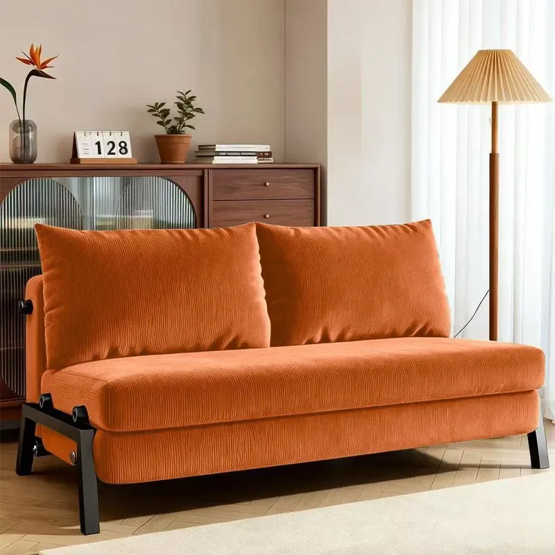 Trendy Dual Purpose Folding Sofa Bed Multi Functional Retractable Single Bed for Home Living Room and Balcony Space Saving
