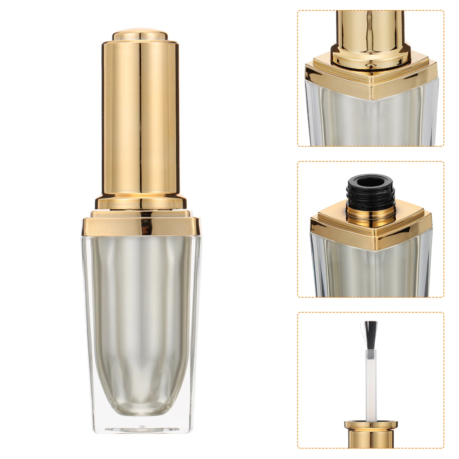 

2Pcs Nail Polish Empty Bottles Lightproof Glass Brush Lid Refillable Sub Bottle DIY Nail Art Supplies Manicure Store