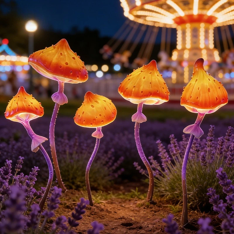 LED simulation luminous mushroom light, group modeling Avatar landscape decoration atmosphere lawn garden scenic spot