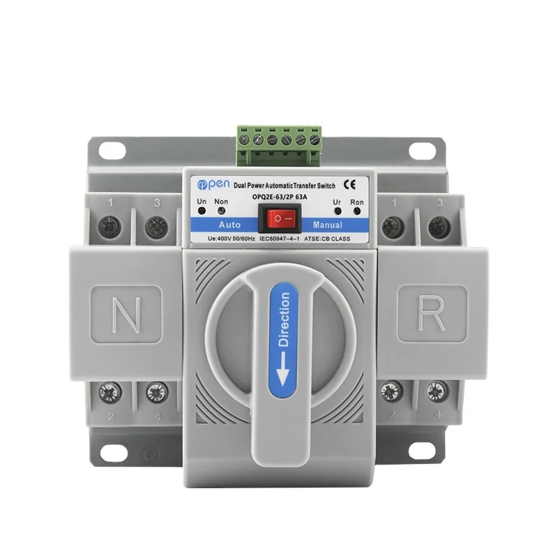 5pcs Din Rail 2P 3P 4P ATS Dual Power Automatic Transfer Switch Electrical Selector Switches Uninterrupted Power 63A 100A