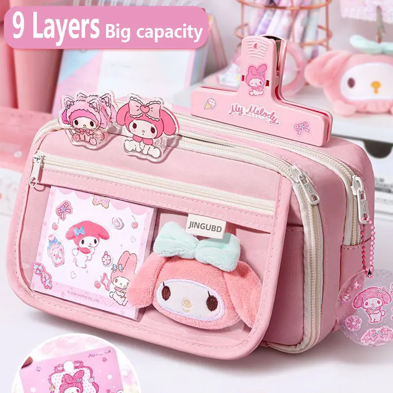 Kawaii Pencil Case DIY Set Cute Korean Stationery Supplies Pen Pouch School Desk Organizer Large Capacity Waterproof