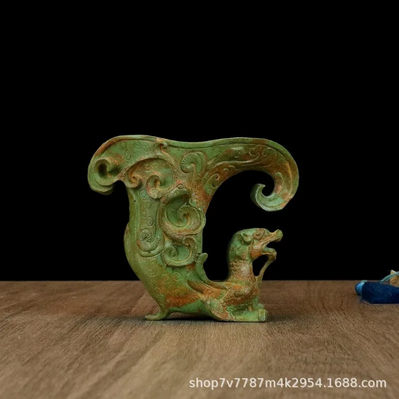 Brass alloy craftwork auspicious beast cup home living room decorative ornament