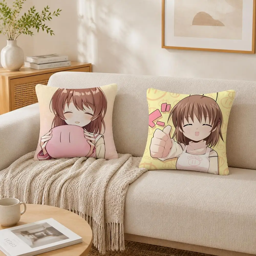 Video Game Anime C-clannad Cushion Cover Plush Decorative Pillow Case With Hidden Zipper Cutecore Room Decor For Home