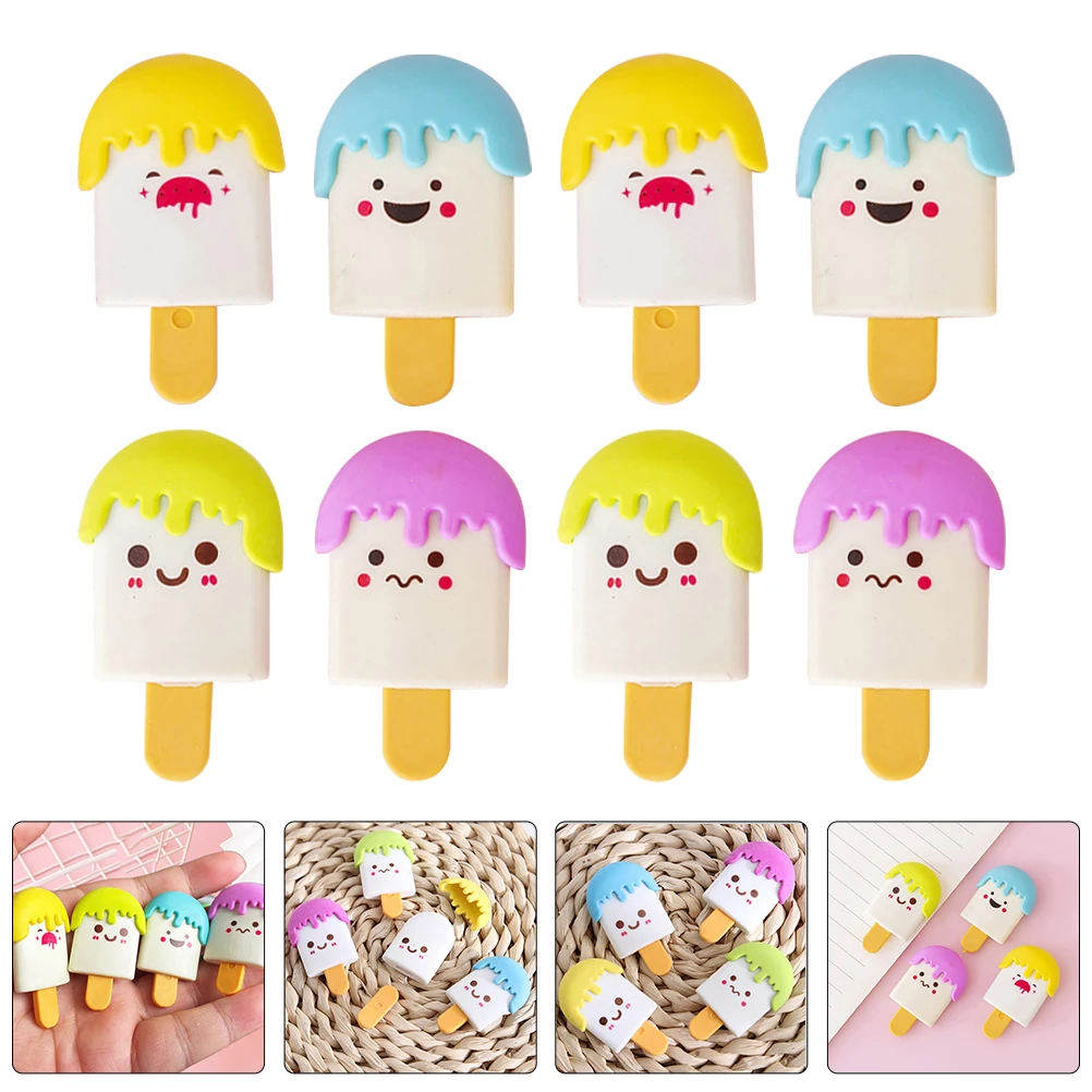 

36pcs Ice Cream Shaped Erasers Cute Mini Rubber Erasers Portable Cartoon For Office Classroom Bulk Pencil Erasing Stationery