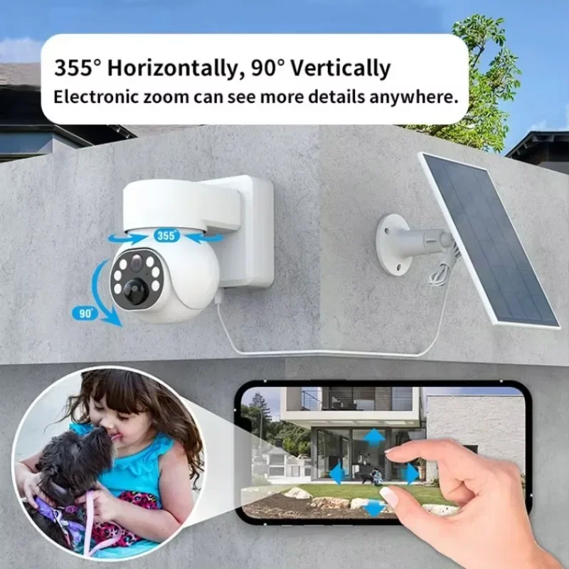 High Cost Performance HD 2MP 4G PIR Camera Waterproof Security System Wireless PTZ Solar Flood Light With CCTV Camera