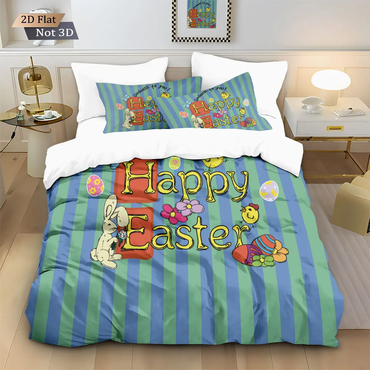 2/3pcs bedding set Digital Print Comfortable Duvet Cover for Home Bedroom Decoration, 1 Duvet Cover and 2pillowcase with Zippers