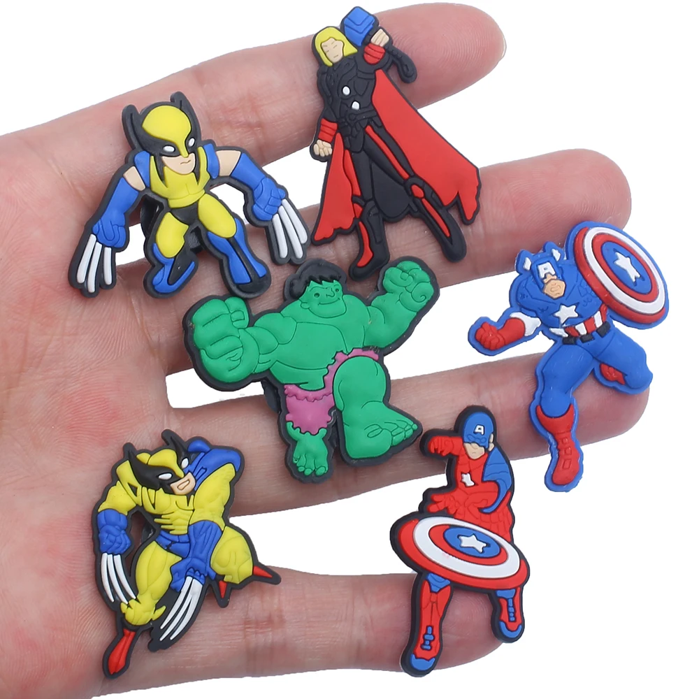 Single sale 1pcs Marvel Superheroes Shoe Charms PVC Accessories DIY Shoe Decoration For Classic Clogs Kids X-mas Gifts image 4