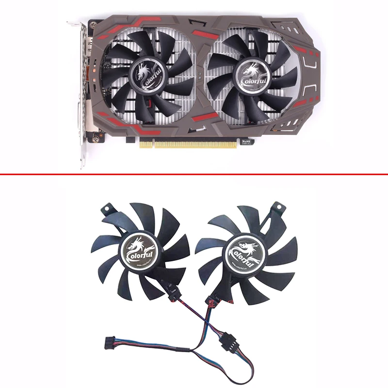 

75MM Cooling Fan 4pin GPU Fan For Colorful iGame GTX1050 TI GTX1060 GTX960 950 GTX 1050Ti-4GD5 GAMING Graphics Card Fan