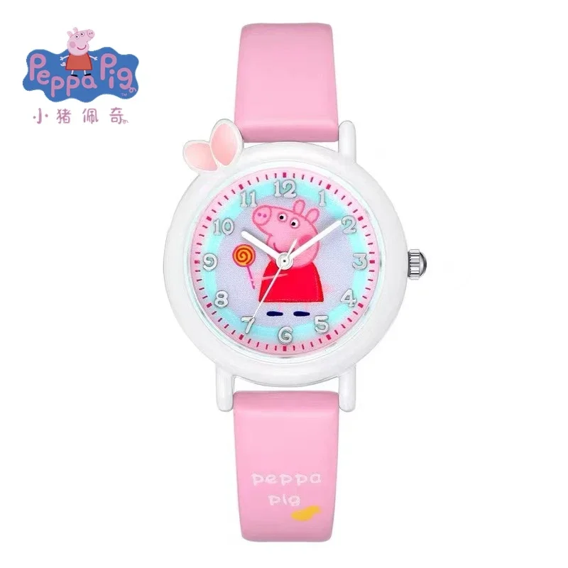 Reloj de actividad de Peppa Pig para niños, 1 piezas, reloj de cuarzo impermeable, muñeca de juguete para niñas y niños, reloj de Anime lindo,