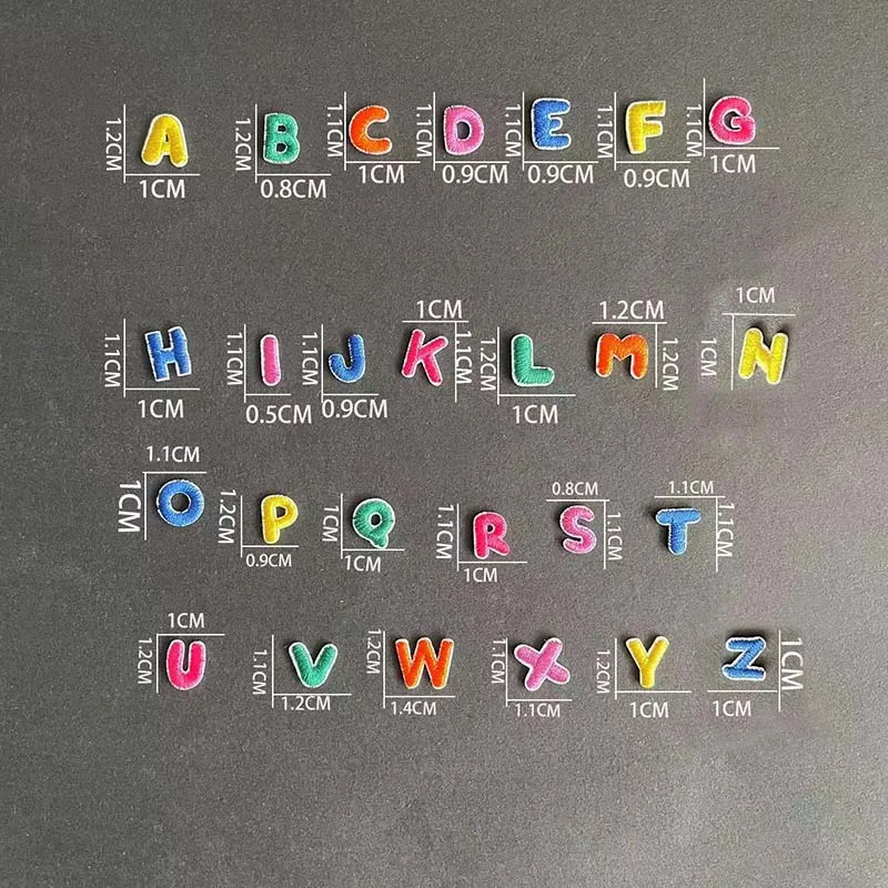0-9 Cartoon-Mini-Zahlen-Aufnäher, A~Z Mini Bunte Alphabet-Englisch-Buchstaben-Abzeichen Stoff-Stickerei-Applikation zum Aufbügeln – Detail 3