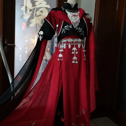 TGCF Hua Cheng Full Set Cosplay Costume Tian Guan Ci Fu Hua Cheng Hanfu Loulan Cosplay Dress