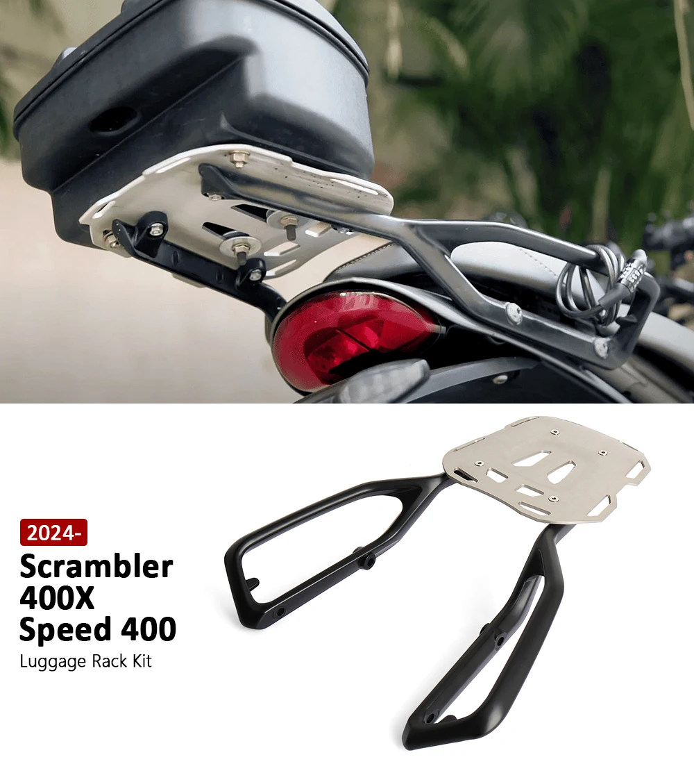 

Motorcycle Rear Luggage Rack Carrier Case Support Holder Cargo Bracket New For Scrambler 400X SPEED Speed 400 2024 2025