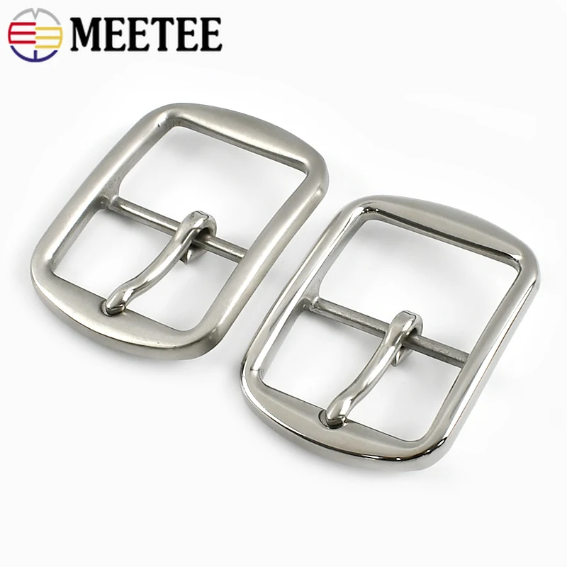 1Pc Meetee 35/40mm Stainless Steel Belts Buckles Metal Pin Belt Buckle for DIY Leather Craft Men Jeans Garment Accessories