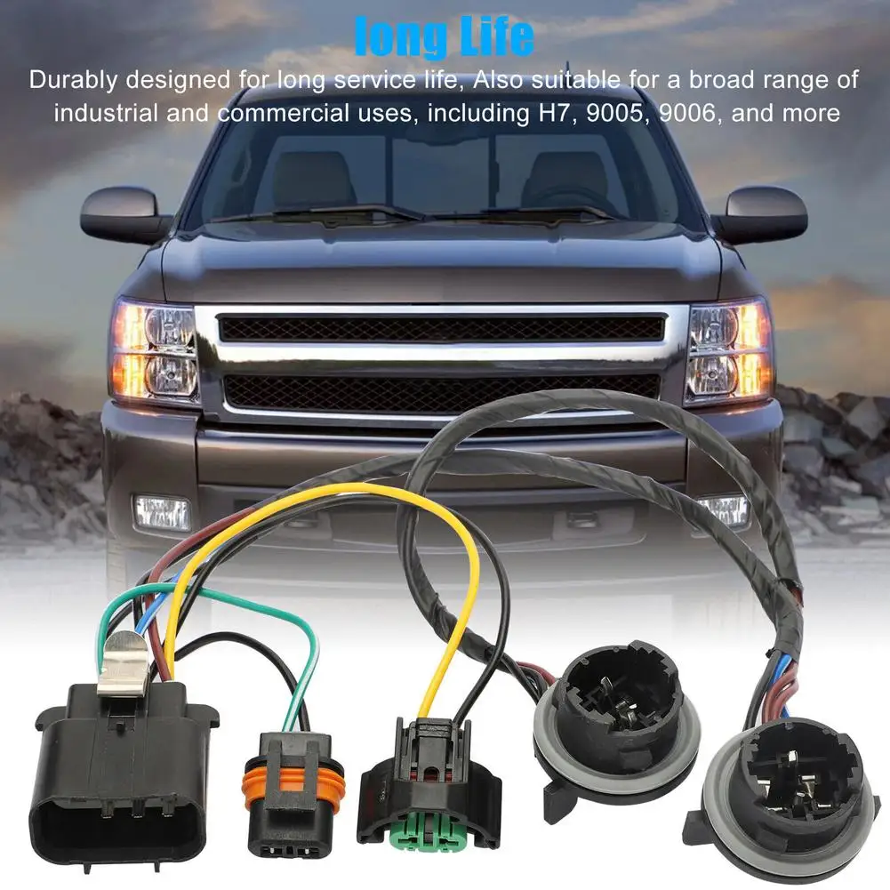 Car Headlight Wiring Harness Socket Connection Harness 25962806 645-745 Compatible For 2007-2014 2500 HD