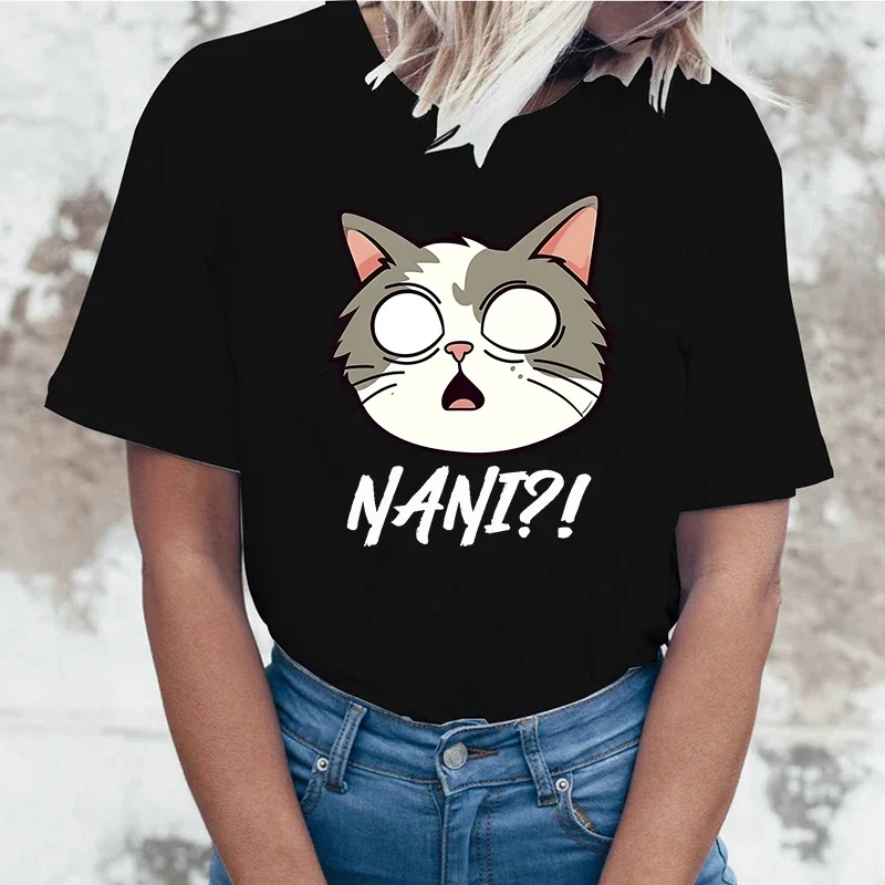 New Fashion Nani?! Print Graphic T Shirt Fashion Casual Short Sleeve Shirt Tee