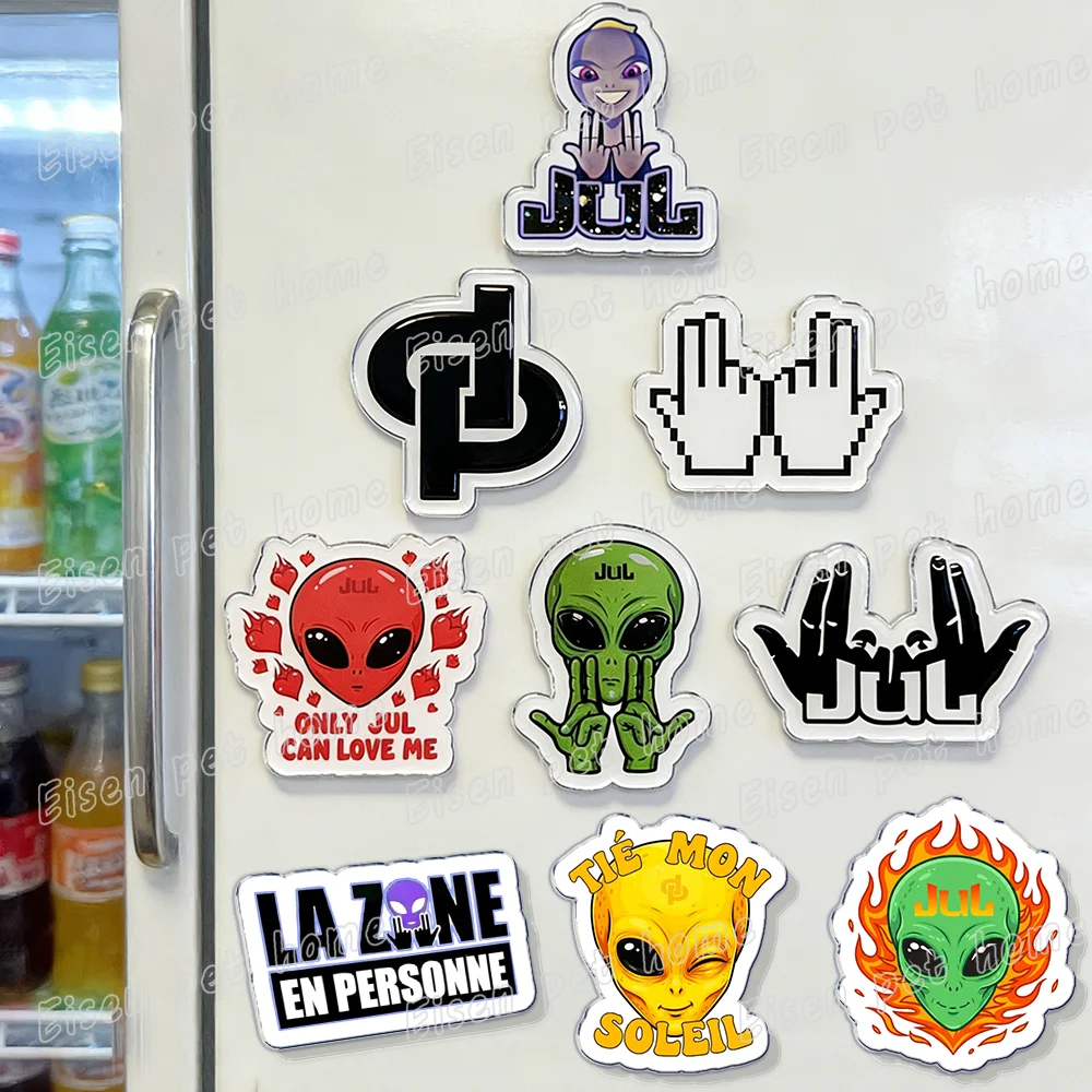 French Rapper Rap Fridge Magnets Jul Marseille Music Alien Magnetic Stickers for Doors Car Home Decor Unique Gifts