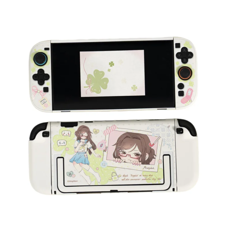 Cartoon Four‑Leaf Clover Mood Protective Case For Switch 2 NS2 Split Hard Shell Console Game Console Accessory Collectible Gift
