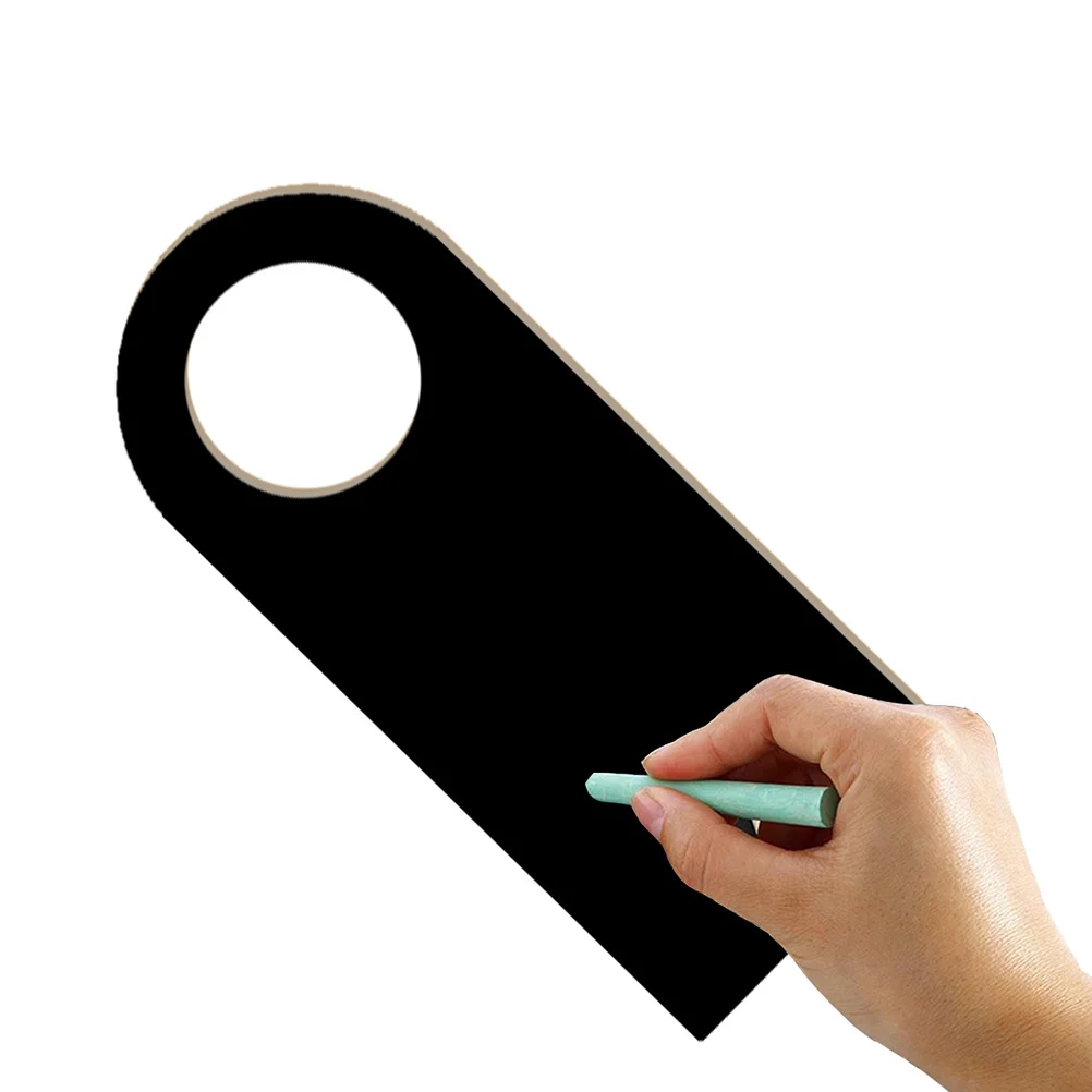 

6Pcs Mini Wooden Chalkboard Door Knob Hanger Tags Reusable Blackboard Signs for Home Decor Kids Room Cabinet Labeling Silent