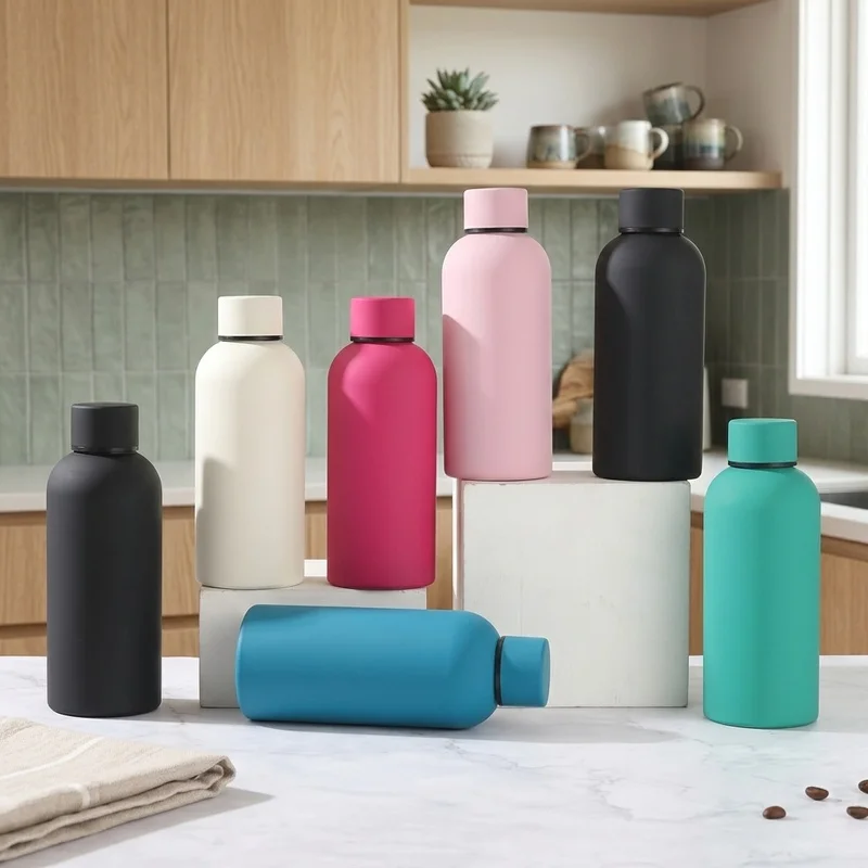 500/750/1000ML Stainless Steel Vacuum Thermos Bottle, Small Mouth Double Wall Insulated Water Cup for Car, Gym, Sports & Travel