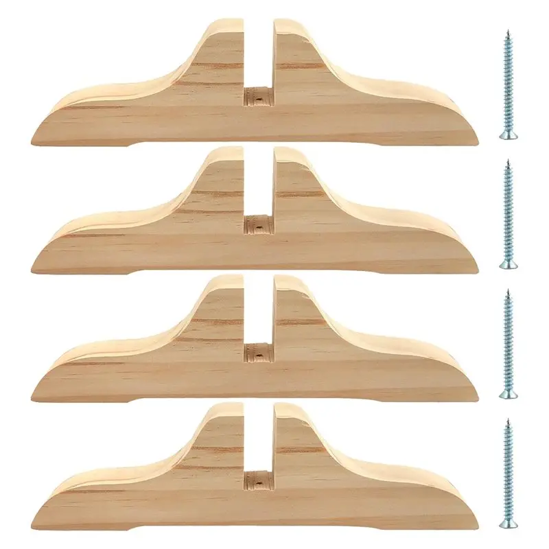 【CUSTOMER FAVORITE】Wooden Room Divider Stand(4Pcs), Folding Privacy Screen Holder With Screws For Home And Work Office Space
