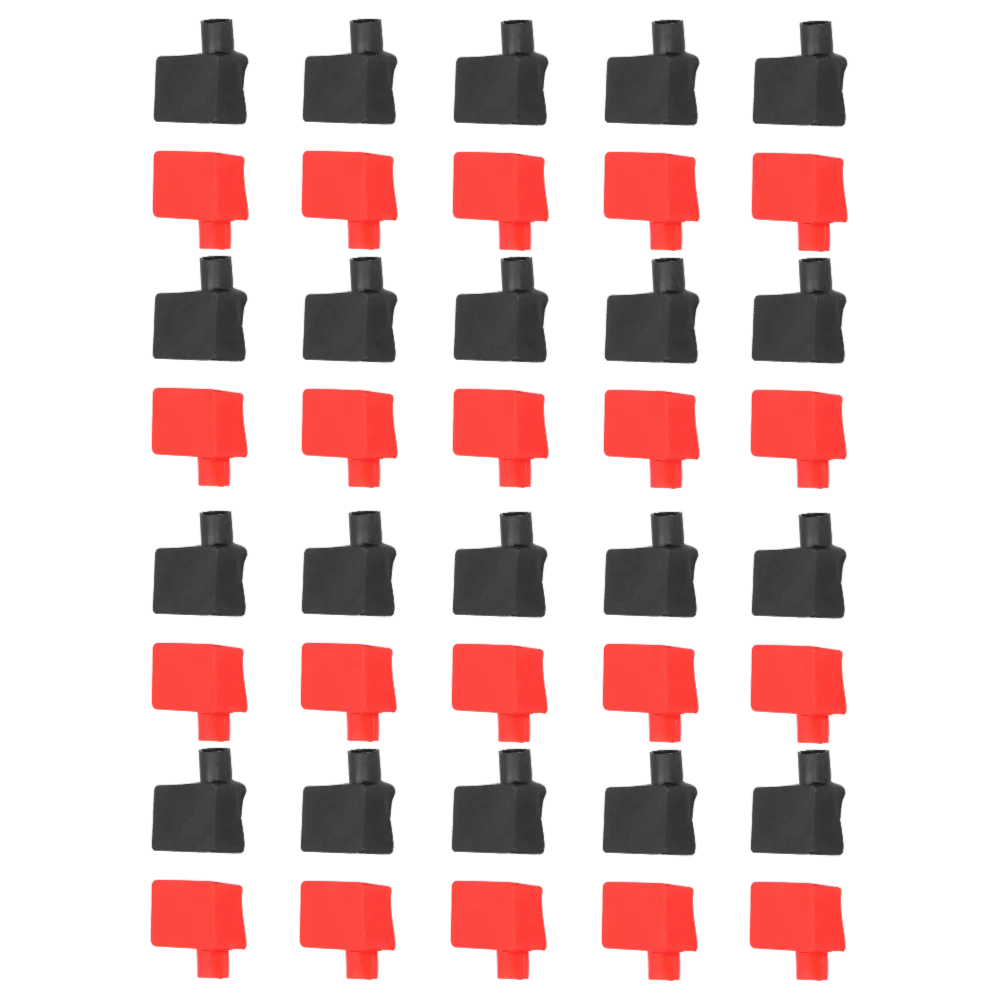 20Pcs Red and Black Battery Terminal Covers Rubber Insulating Battery Protector Covers Square Battery Cap Set Automotive