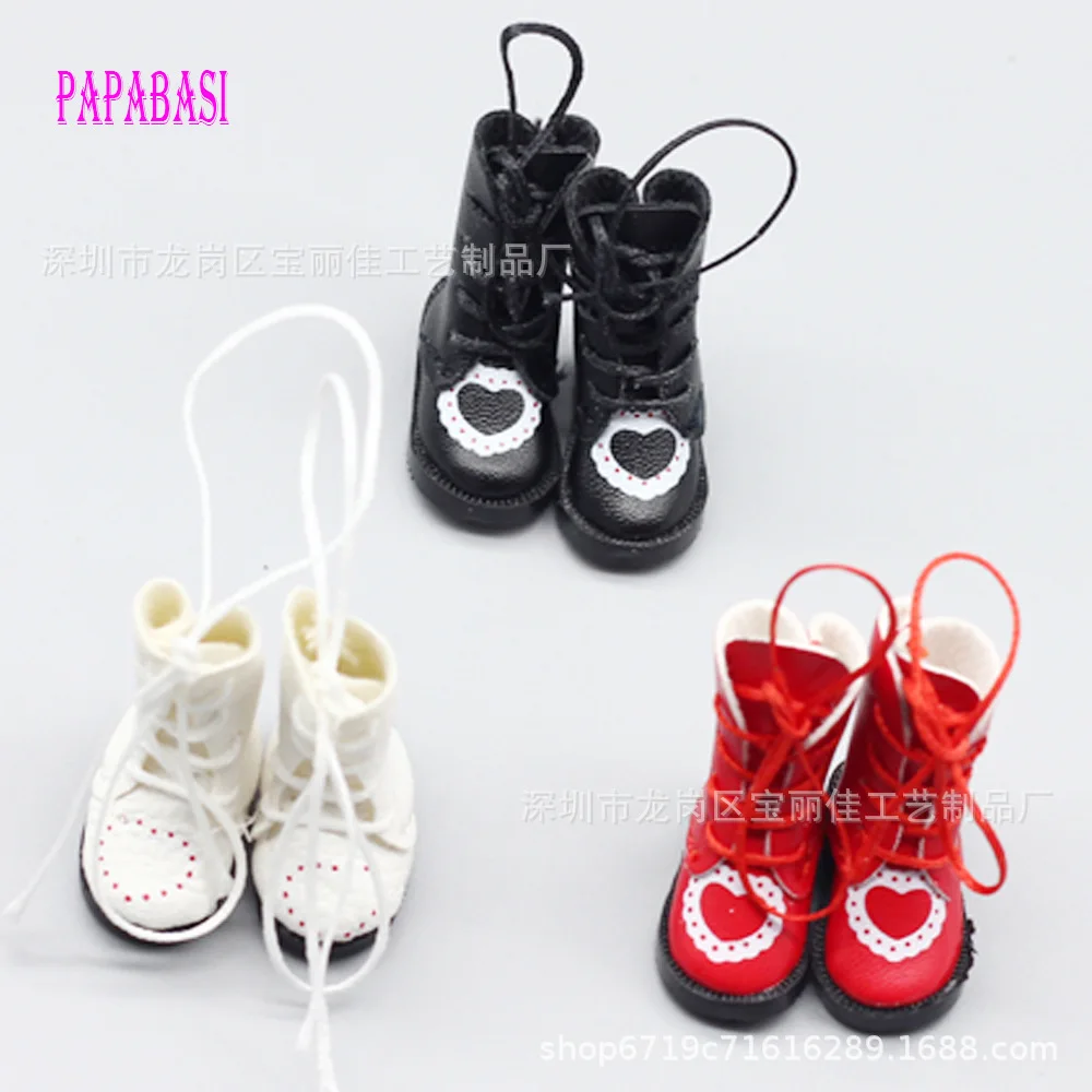 1/8 BJD Miniature Leather Doll Shoes for Ob22/24 Azone BJD Doll Boots for Blyth Doll Toys Casual Puppet Shoes Dolls Accessories