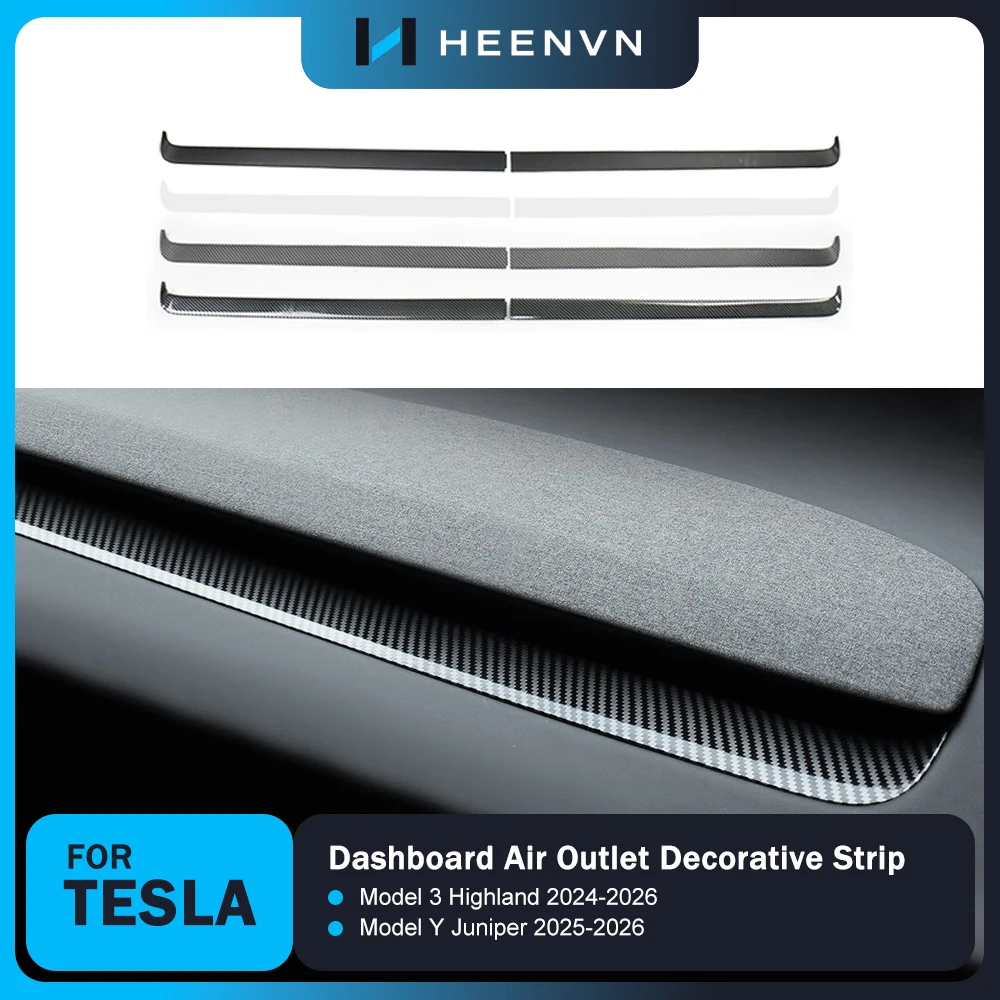 Armaturenbrettabdeckung für Tesla Model Y Juniper 2025-2026, Model 3 Highland 2024-2026, Auto-Instrumenten-Frontleistenverkleidung aus ABS.
