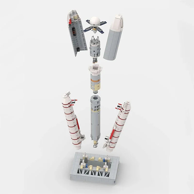 MOC Space Series Titans IIIE Centaurus Rocket Building Blocks Kit Satellite Exploration Spacecraft Base for Children ToyGift