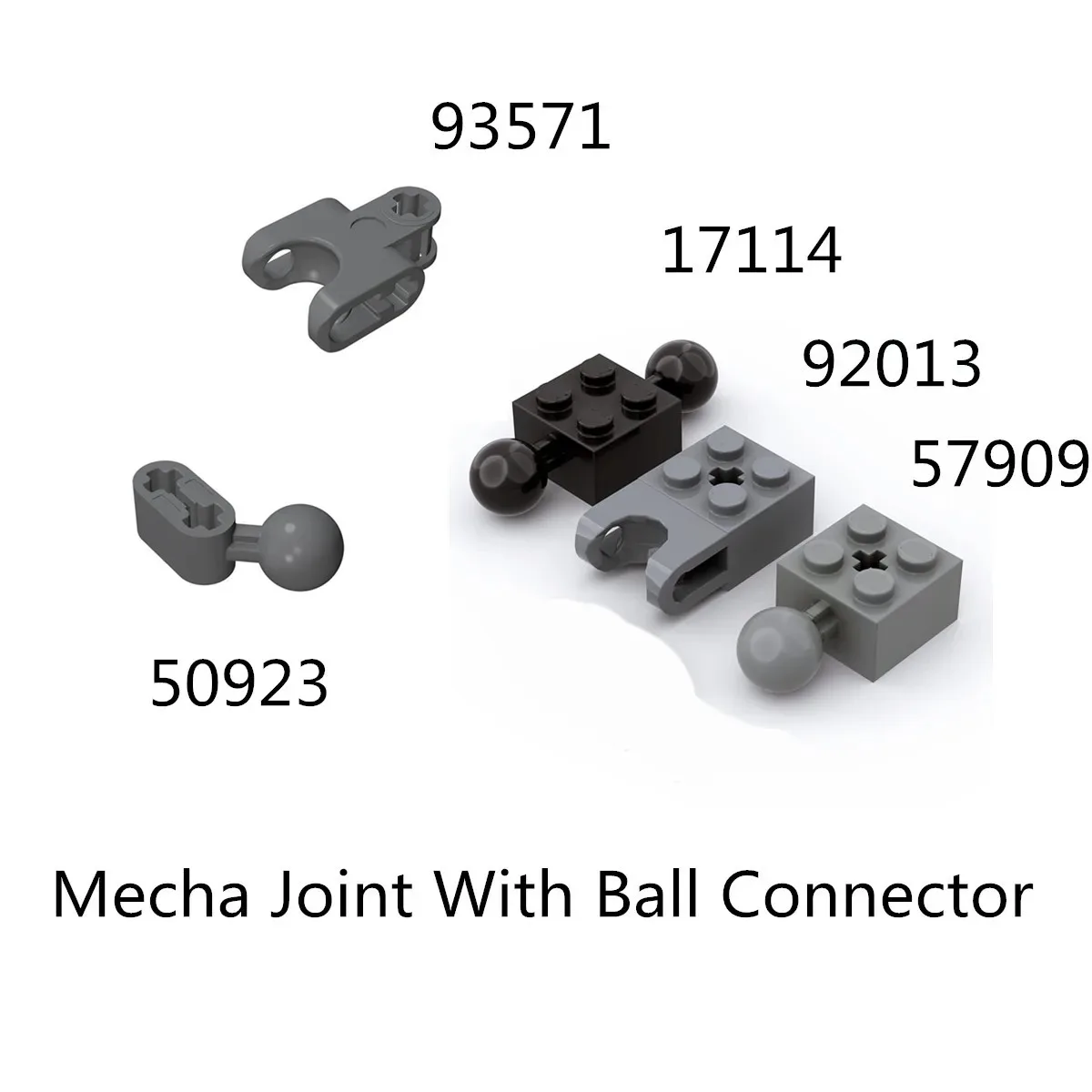 G-MOC 20Pcs/lot Buildings Blocks 57909 92013 93571 17114 50923 Mecha Joint With Ball Connector High-Tech Kid Gift DIY